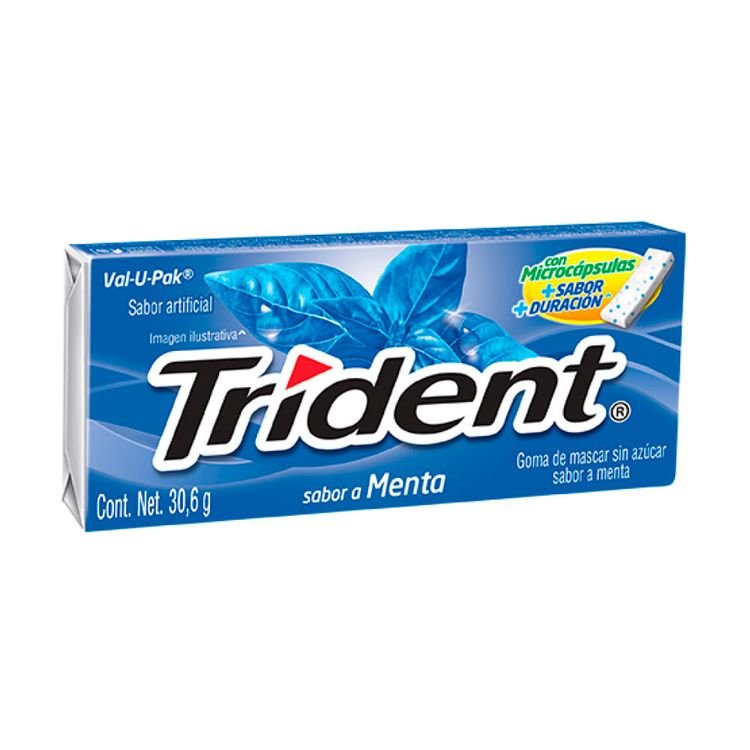 Caja de chicles trident azul