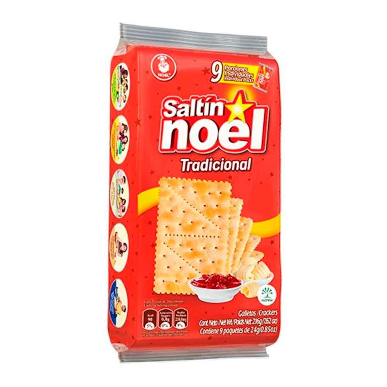Paquete de galletas Saltín Noel Tradicional, tentación dorada y crujiente, perfectas para cada ocasión".