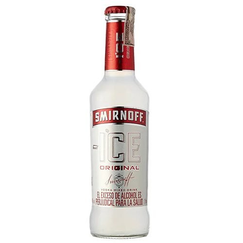 Botella de Smirnoff Ice, la bebida alcohólica original idónea para disfrutar de un relajante descanso en un motel de Bucaramanga.