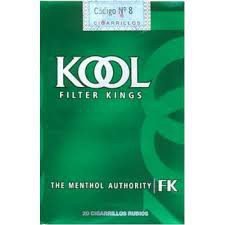 Cajetilla de cigarrillos mentolados Kool Filter Kings hallada en un motel de Bucaramanga.