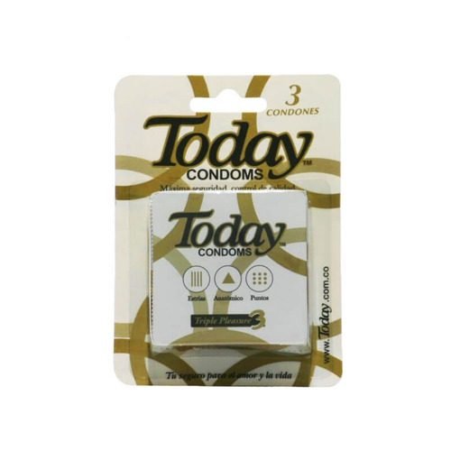 Condones Triple Placer” empaque de tres unidades, ideal para una inolvidable noche de motel en Bucaramanga.